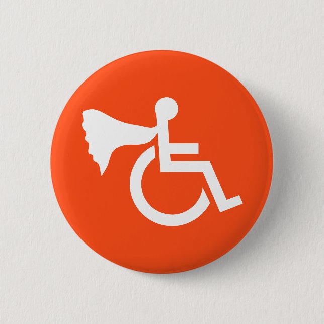 Disabled Hero 6 Cm Round Badge (Front)