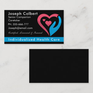 Disabled Homecare Caregiver Nurse Home in Hand Business Card