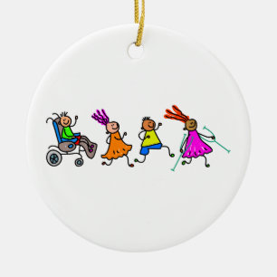 Disabled Kids Ceramic Ornament