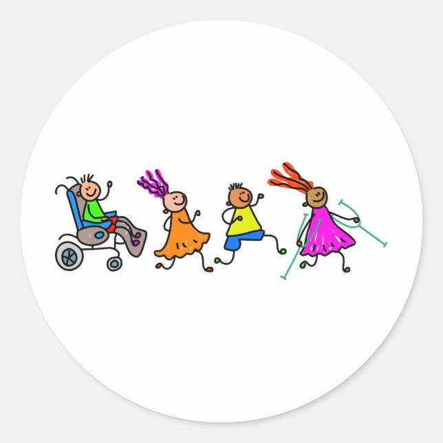 Disabled Kids Classic Round Sticker (Front)