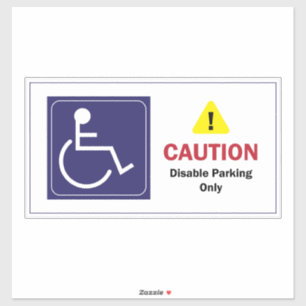 Disabled Parking Only Wheelchair Sticker Symbol