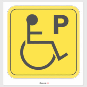 Disabled Parking Sticker Wheelchair Yellow Symbol