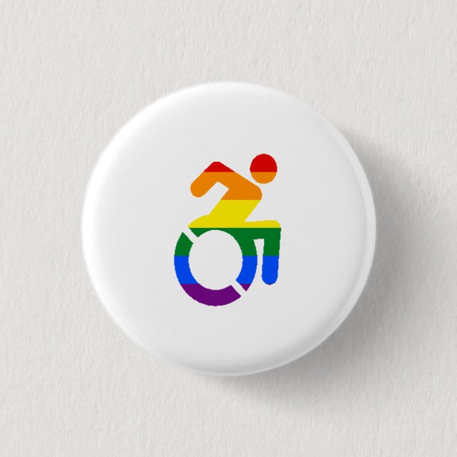 Disabled Pride - Gay 3 Cm Round Badge (Front)