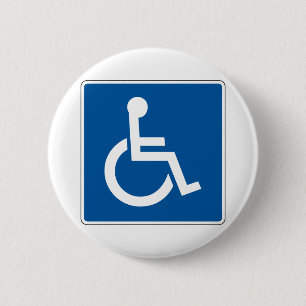 Disabled Street Sign 6 Cm Round Badge