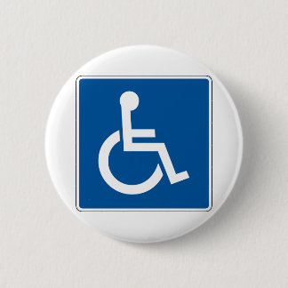 Disabled Street Sign 6 Cm Round Badge