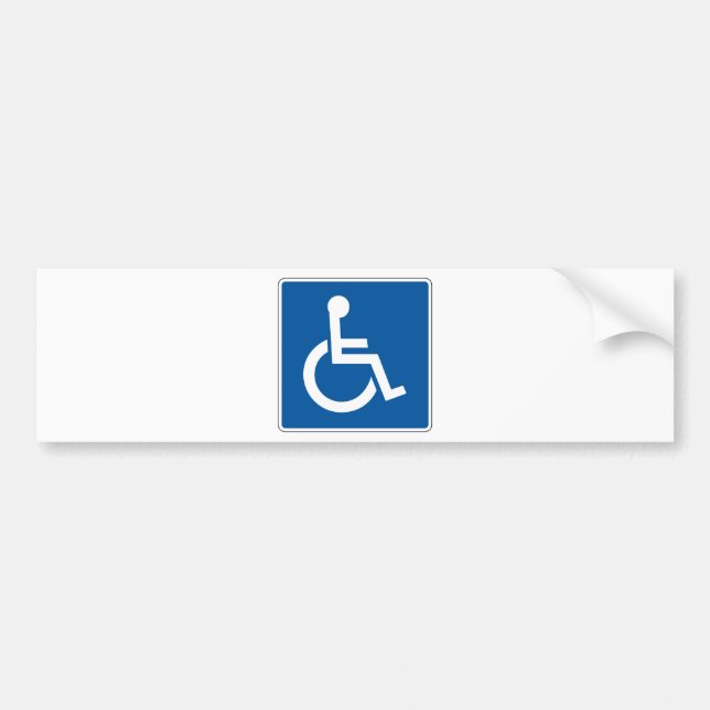 Disabled Street Sign Bumper Sticker (Front)