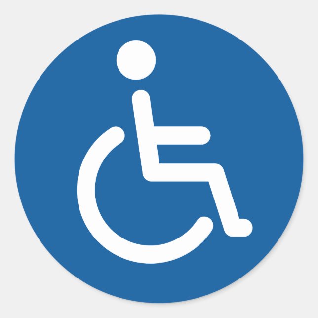 Disabled symbol classic round sticker (Front)