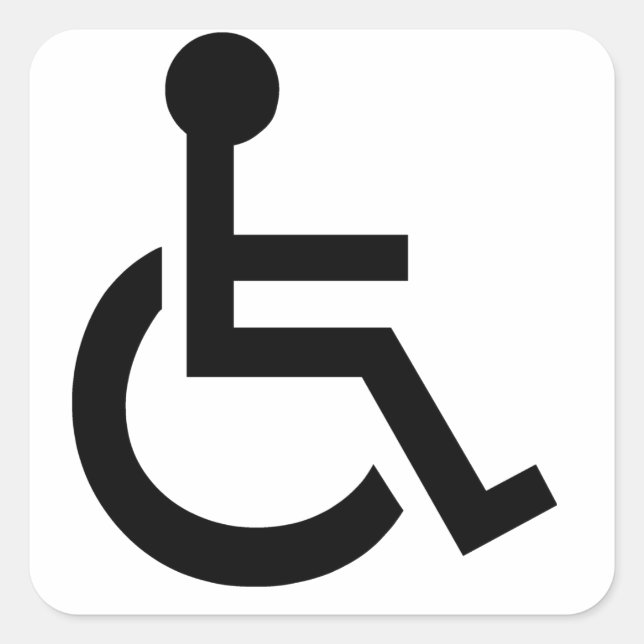 Disabled Symbol Square Sticker (Front)