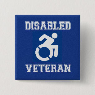 Disabled Veteran 15 Cm Square Badge
