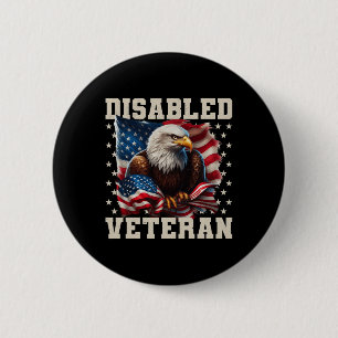 Disabled Veteran American Flag Military Soldier Ve 6 Cm Round Badge