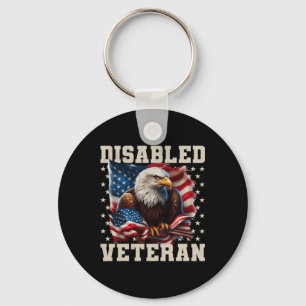 Disabled Veteran American Flag Military Soldier Ve Key Ring