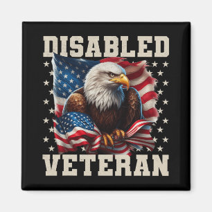 Disabled Veteran American Flag Military Soldier Ve Magnet