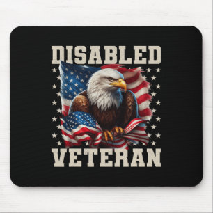 Disabled Veteran American Flag Military Soldier Ve Mouse Pad