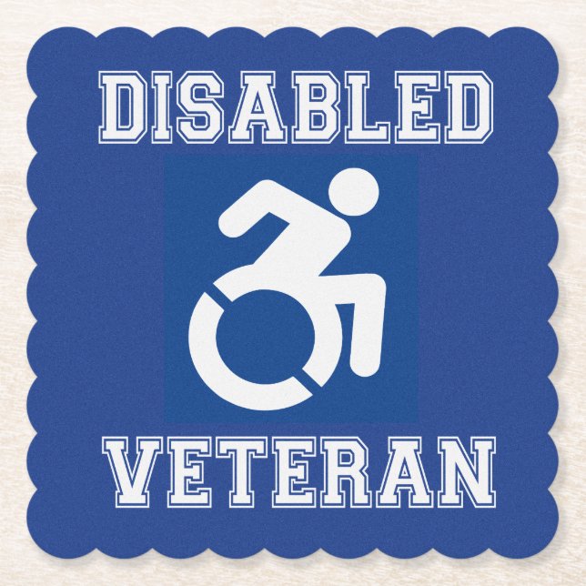Disabled Veteran Paper Coaster (Front)