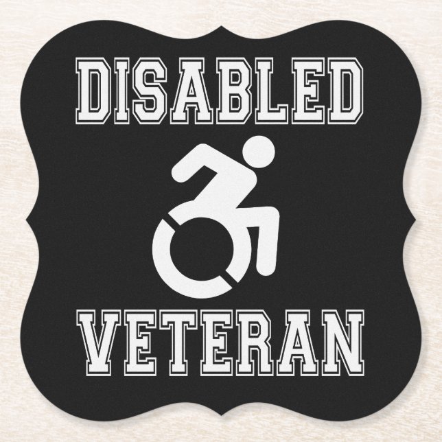 Disabled Veteran Paper Coaster (Front)