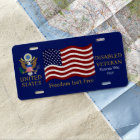 Disabled Veteran USA Flag Custom Text Vanity