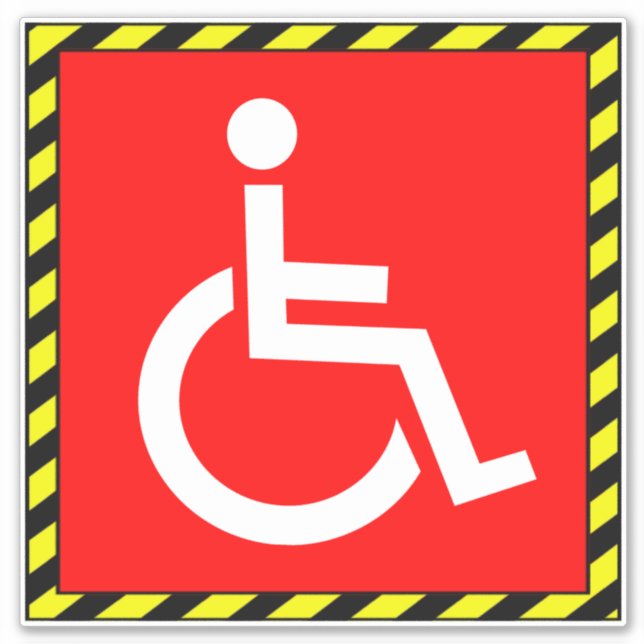 Disabled Wheelchair Symbol - Red Handicap (Front)