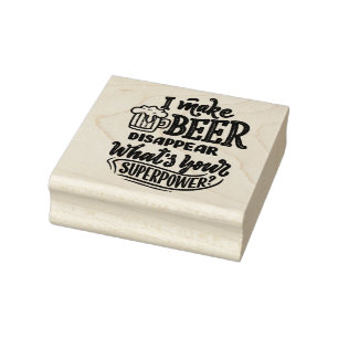 Disappearing Beer Quote Rubber Stamp