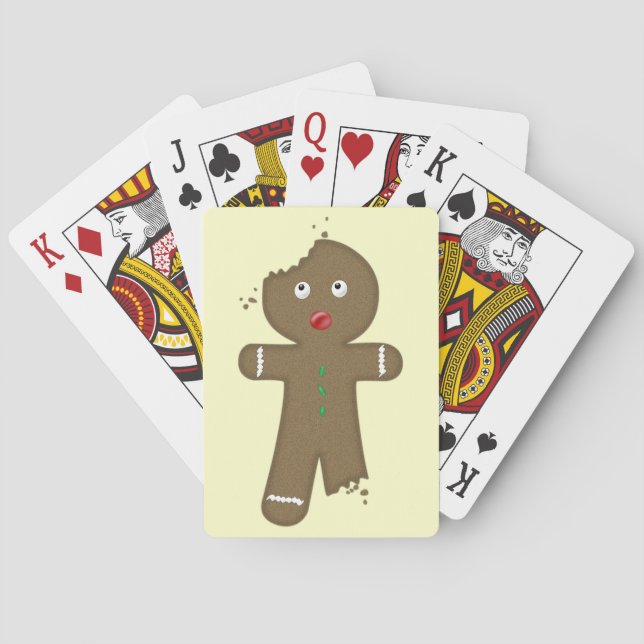 Disappearing Gingerbread Man Playing Cards (Back)