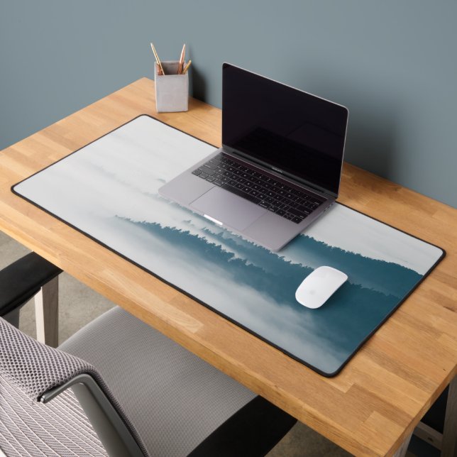 DIsappearing hills in fog Desk Mat (Office 2)