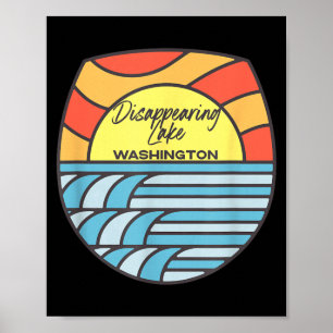 Disappearing Lake Washington WA Sunset Vacation Poster
