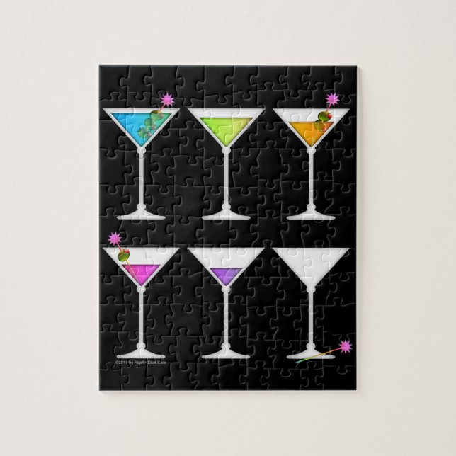 DISAPPEARING MARTINI PUZZLE or PUZZLE GIFT SET (Vertical)