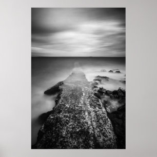 Disappearing pier in sea poster