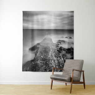 Disappearing pier in sea tapestry