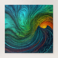 "Disappearing Sun" Abstract Fractal Waves