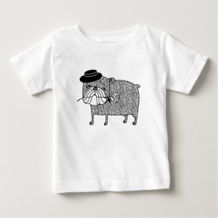 Disappointed Bulldog: Sad Romance Baby T-Shirt