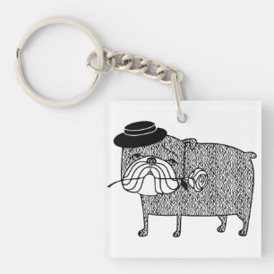 Disappointed Bulldog: Sad Romance Key Ring