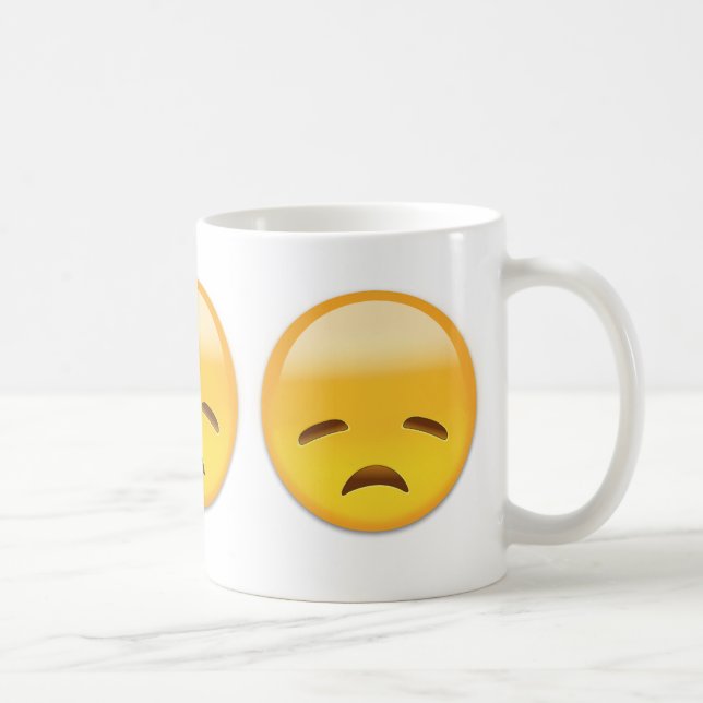 Disappointed Face Emoji Coffee Mug (Right)