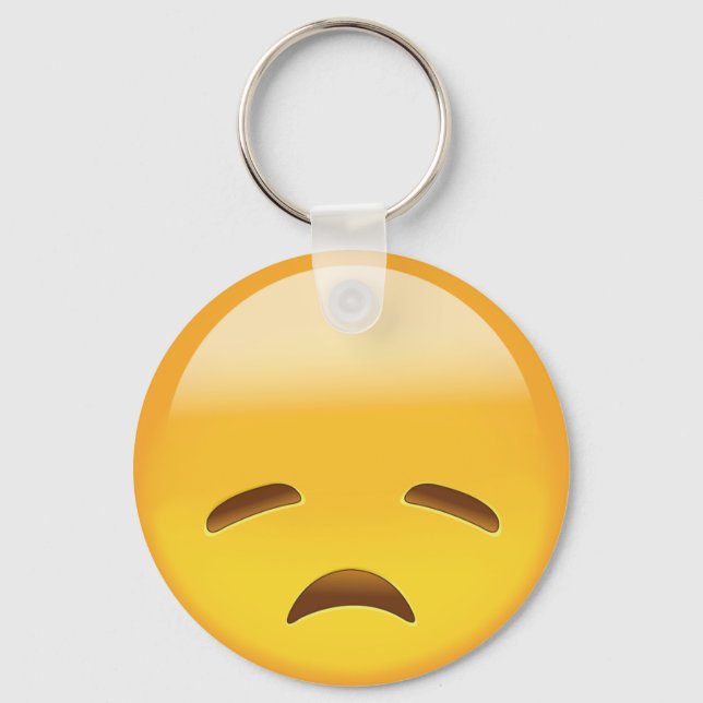 Disappointed Face Emoji Key Ring (Front)