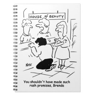 Disappointed husband in Beauty Salon Notebook