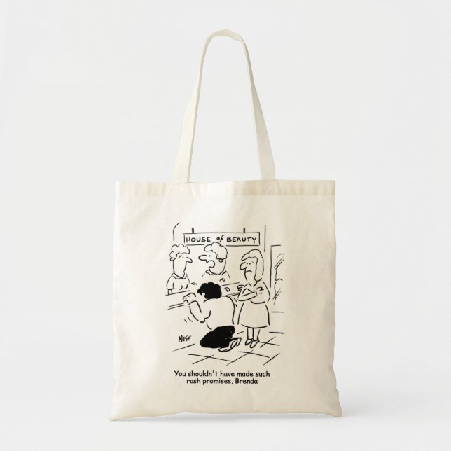 Disappointed husband in Beauty Salon Tote Bag (Front)