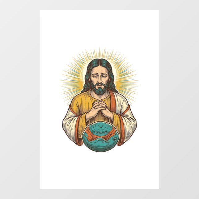 Disappointed Jesus Deflated Exercise Ball Gym Fail (Sheet)