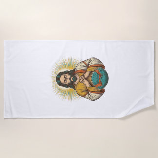 Disappointed Jesus Deflated Exercise Ball Gym Fail Beach Towel