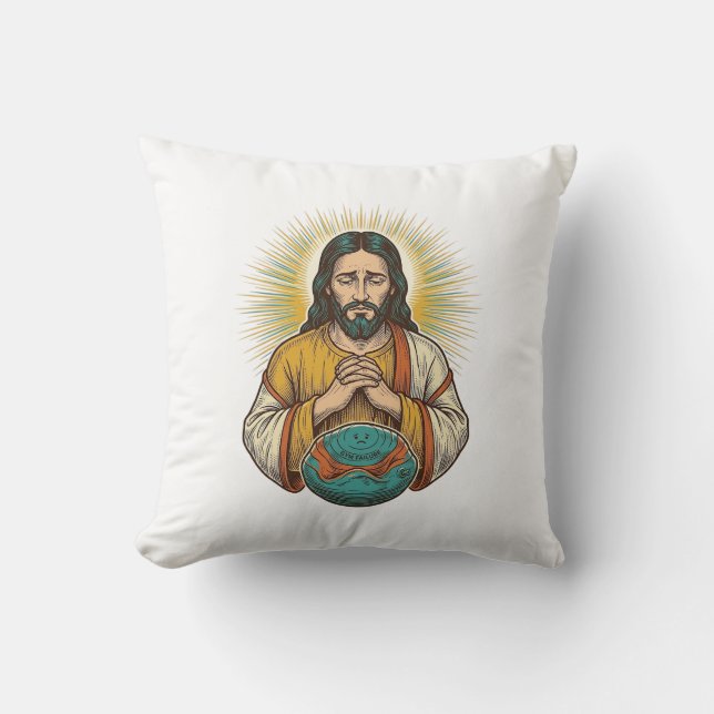 Disappointed Jesus Deflated Exercise Ball Gym Fail Cushion (Front)