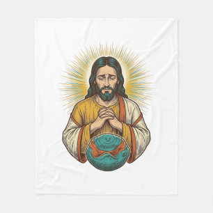 Disappointed Jesus Deflated Exercise Ball Gym Fail Fleece Blanket