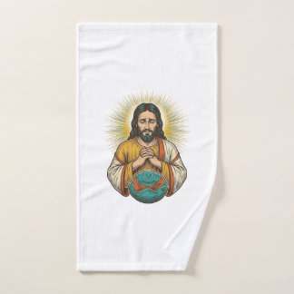 Disappointed Jesus Deflated Exercise Ball Gym Fail Hand Towel