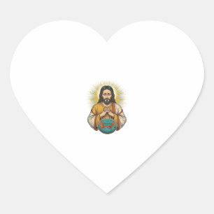 Disappointed Jesus Deflated Exercise Ball Gym Fail Heart Sticker