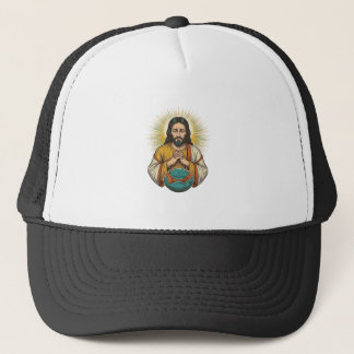 Disappointed Jesus Deflated Exercise Ball Gym Fail Trucker Hat