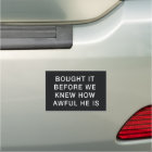 Disappointed Tesla Owners bumper sticker