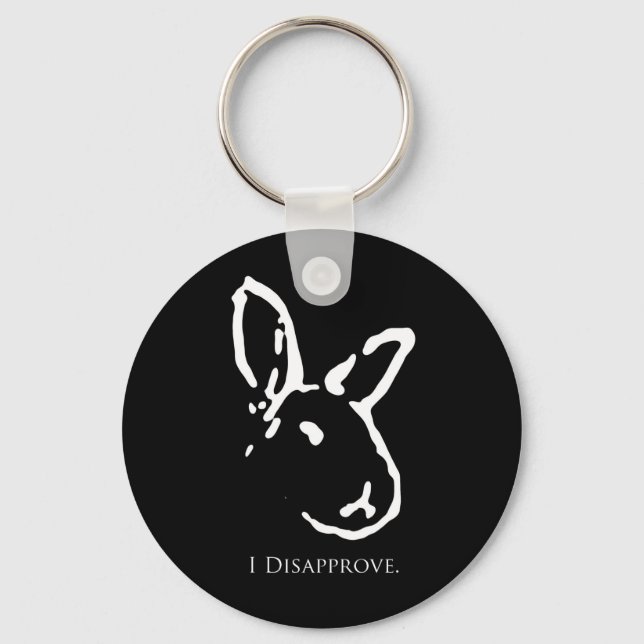 Disapproving Rabbits Keychain (Front)