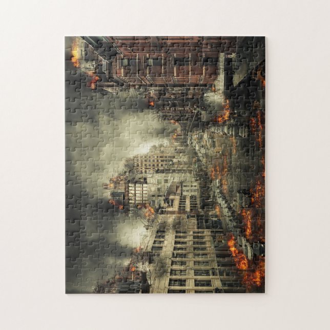 Disaster City Burning Jigsaw Puzzle (Vertical)