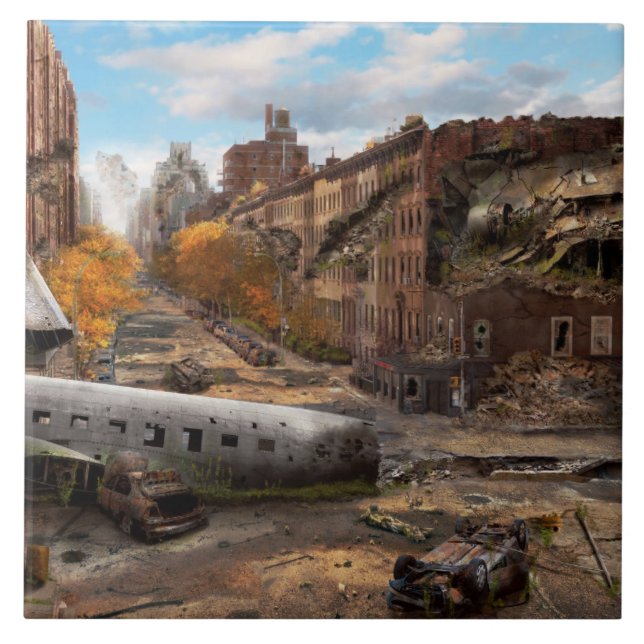 Disaster - New York, NY - No left turn on red Ceramic Tile (Front)