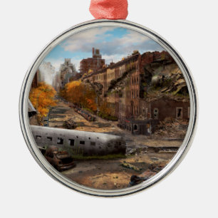 Disaster - New York, NY - No left turn on red Metal Ornament