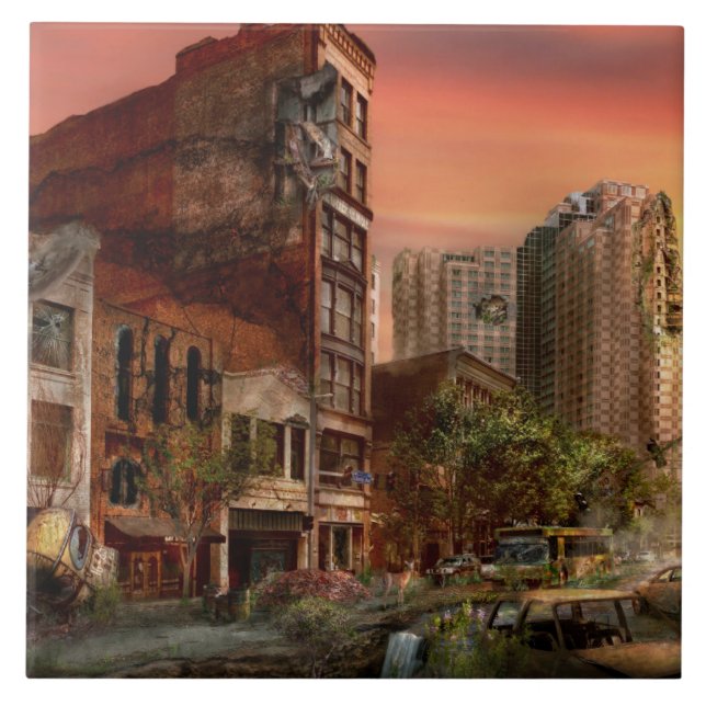 Disaster - Pittsburgh, PA - The Y2K Bug Ceramic Tile (Front)