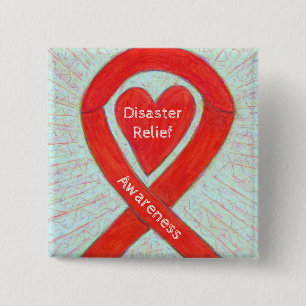 Disaster Relief Awareness Ribbon Custom Pins