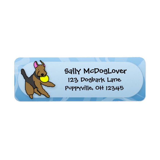 Disc Dog Airedale Terrier Return Address Label (Front)